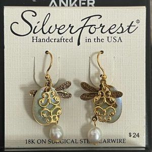 Silver Forest Dragonfly earrings